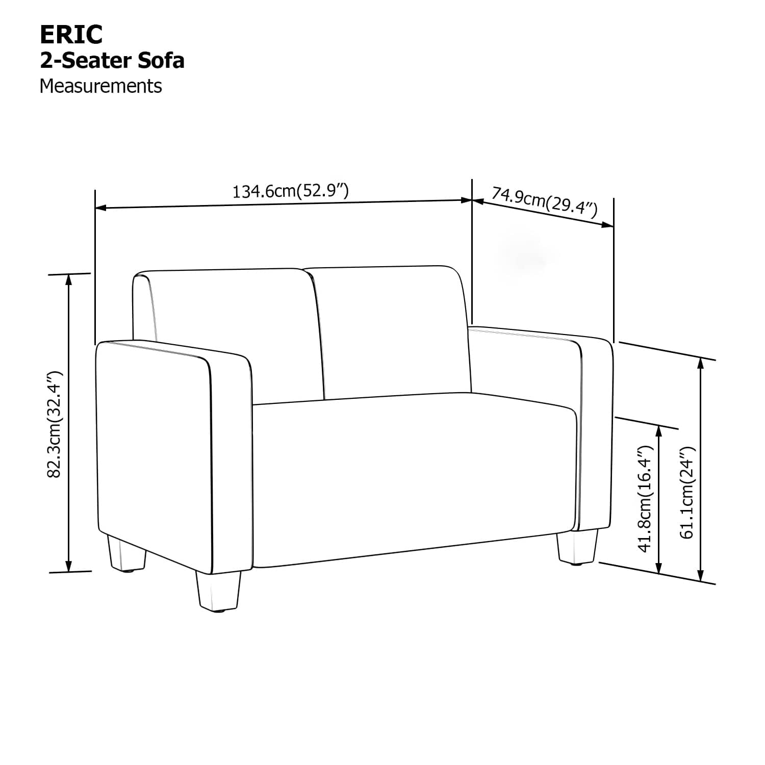 Eric 2 Seater Sofa