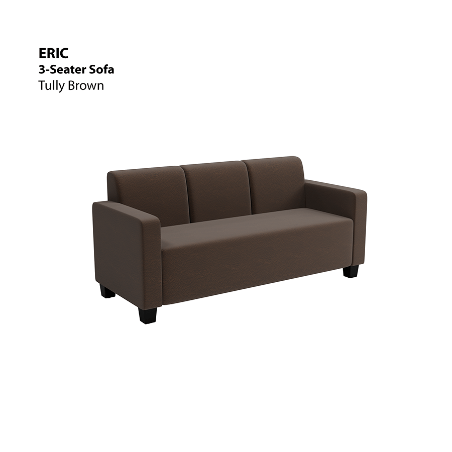 MORE ERIC OPTIONS Eric 3 Seater Sofa Eric 3 Seater Sofa Leatherette Tully Brown Mandaue Foam