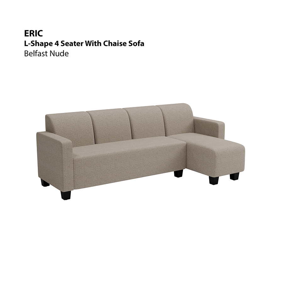 MORE ERIC OPTIONS Eric L-shape 4 Seat with Chaise (Right Facing) Sofa Eric L-shape 4 Seat with Chaise (Right Facing) Sofa Fabric Belfast Nude Mandaue Foam