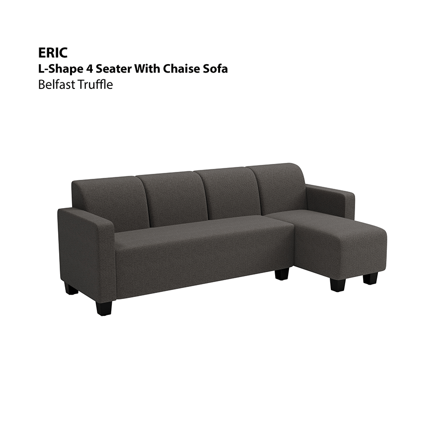 MORE ERIC OPTIONS Eric L-shape 4 Seat with Chaise (Right Facing) Sofa Eric L-shape 4 Seat with Chaise (Right Facing) Sofa Fabric Belfast Truffle Mandaue Foam