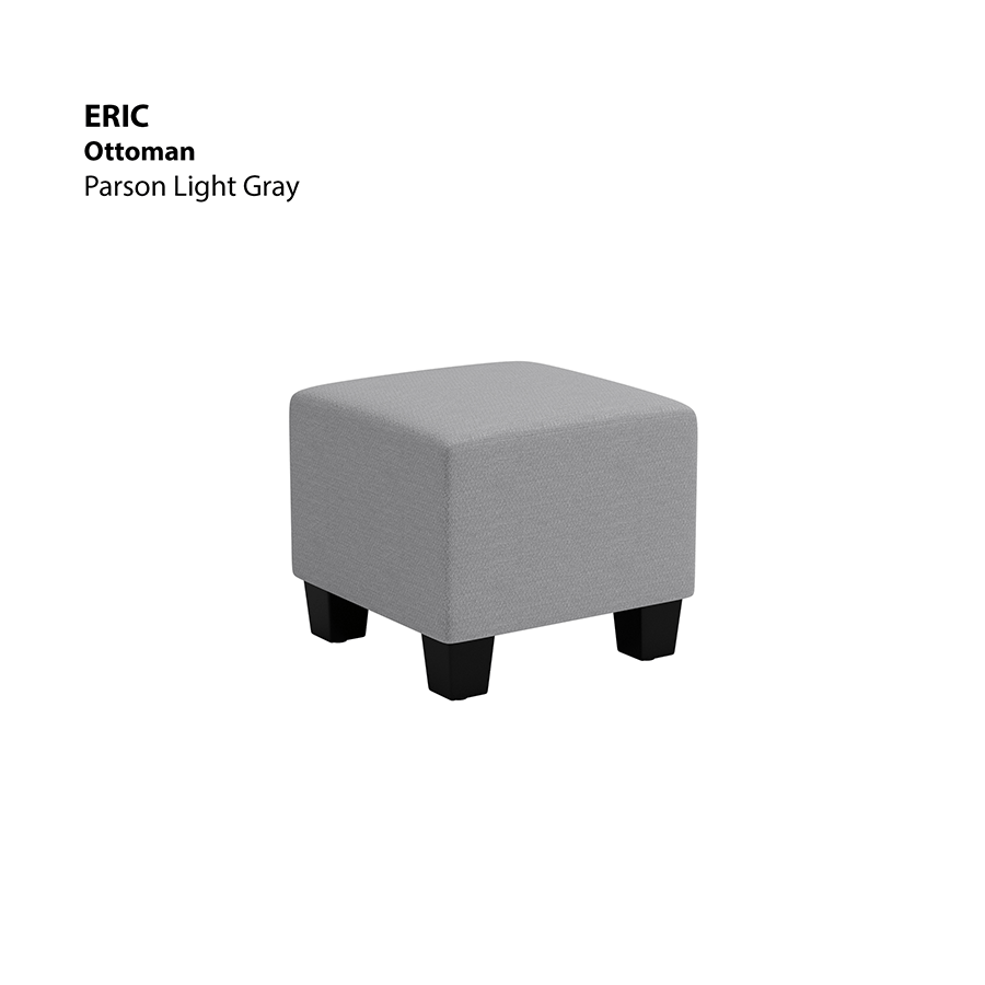 MORE ERIC OPTIONS Eric Ottoman Eric Ottoman Fabric Parson Light Gray Mandaue Foam
