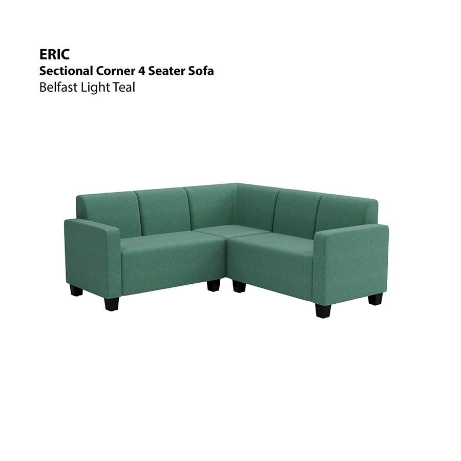 MORE ERIC OPTIONS Eric Sectional 4 Seat Corner Sofa Eric Sectional 4 Seat Corner Sofa Fabric Belfast Light Teal Mandaue Foam