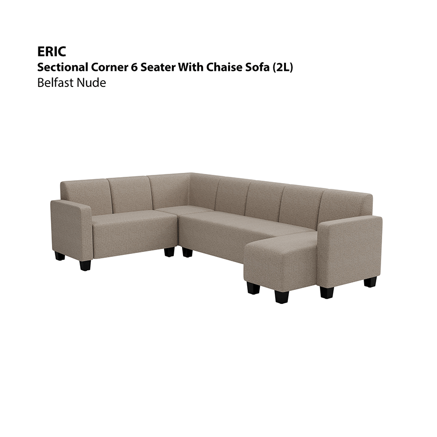 MORE ERIC OPTIONS Eric Sectional 6 Seat with Chaise (2L) Sofa Eric Sectional 6 Seat with Chaise (2L) Sofa Fabric Belfast Nude Mandaue Foam