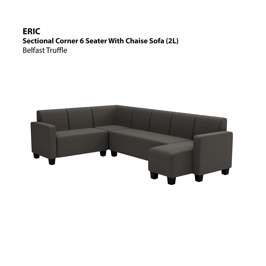 MORE ERIC OPTIONS Eric Sectional 6 Seat with Chaise (2L) Sofa Eric Sectional 6 Seat with Chaise (2L) Sofa Fabric Belfast Truffle Mandaue Foam