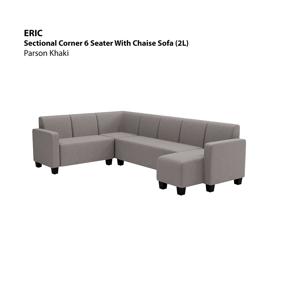 MORE ERIC OPTIONS Eric Sectional 6 Seat with Chaise (2L) Sofa Eric Sectional 6 Seat with Chaise (2L) Sofa Fabric Parson Khaki Mandaue Foam