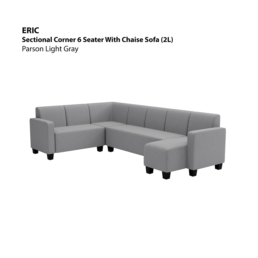 MORE ERIC OPTIONS Eric Sectional 6 Seat with Chaise (2L) Sofa Eric Sectional 6 Seat with Chaise (2L) Sofa Fabric Parson Light Gray Mandaue Foam