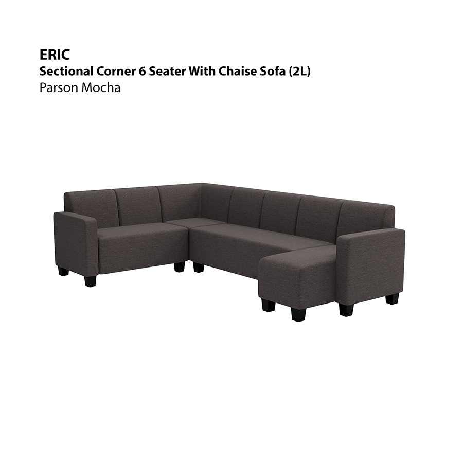 MORE ERIC OPTIONS Eric Sectional 6 Seat with Chaise (2L) Sofa Eric Sectional 6 Seat with Chaise (2L) Sofa Fabric Parson Mocha Mandaue Foam