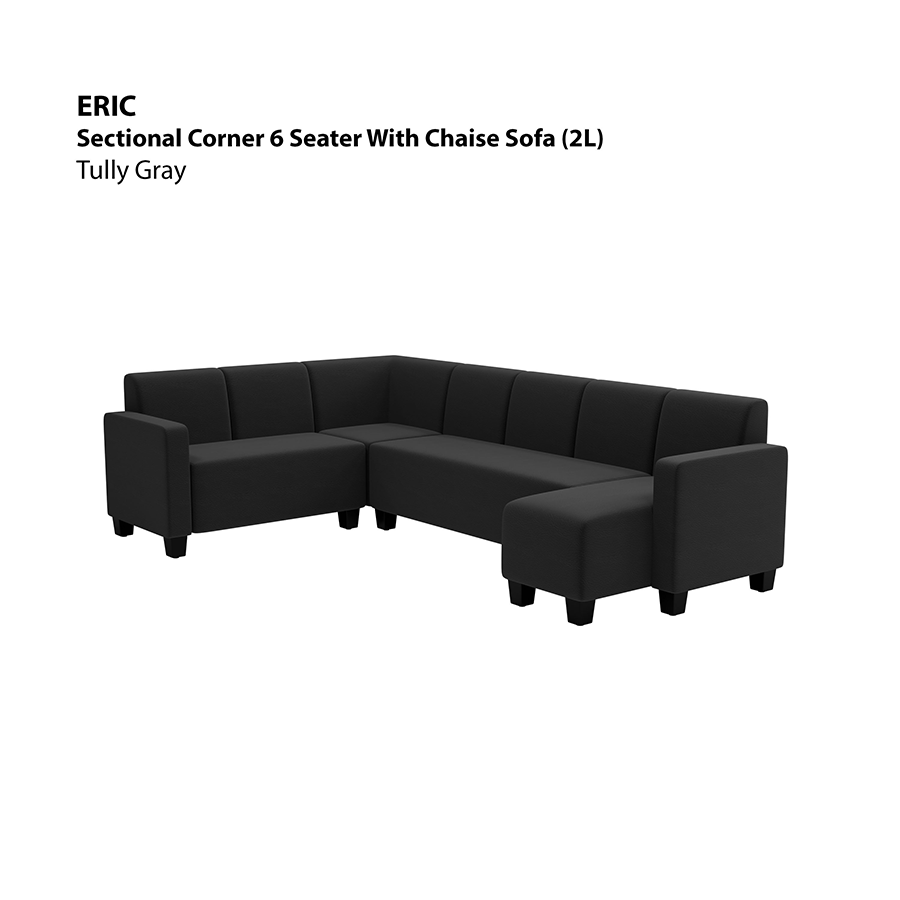 MORE ERIC OPTIONS Eric Sectional 6 Seat with Chaise (2L) Sofa Eric Sectional 6 Seat with Chaise (2L) Sofa Leatherette Tully Gray Mandaue Foam