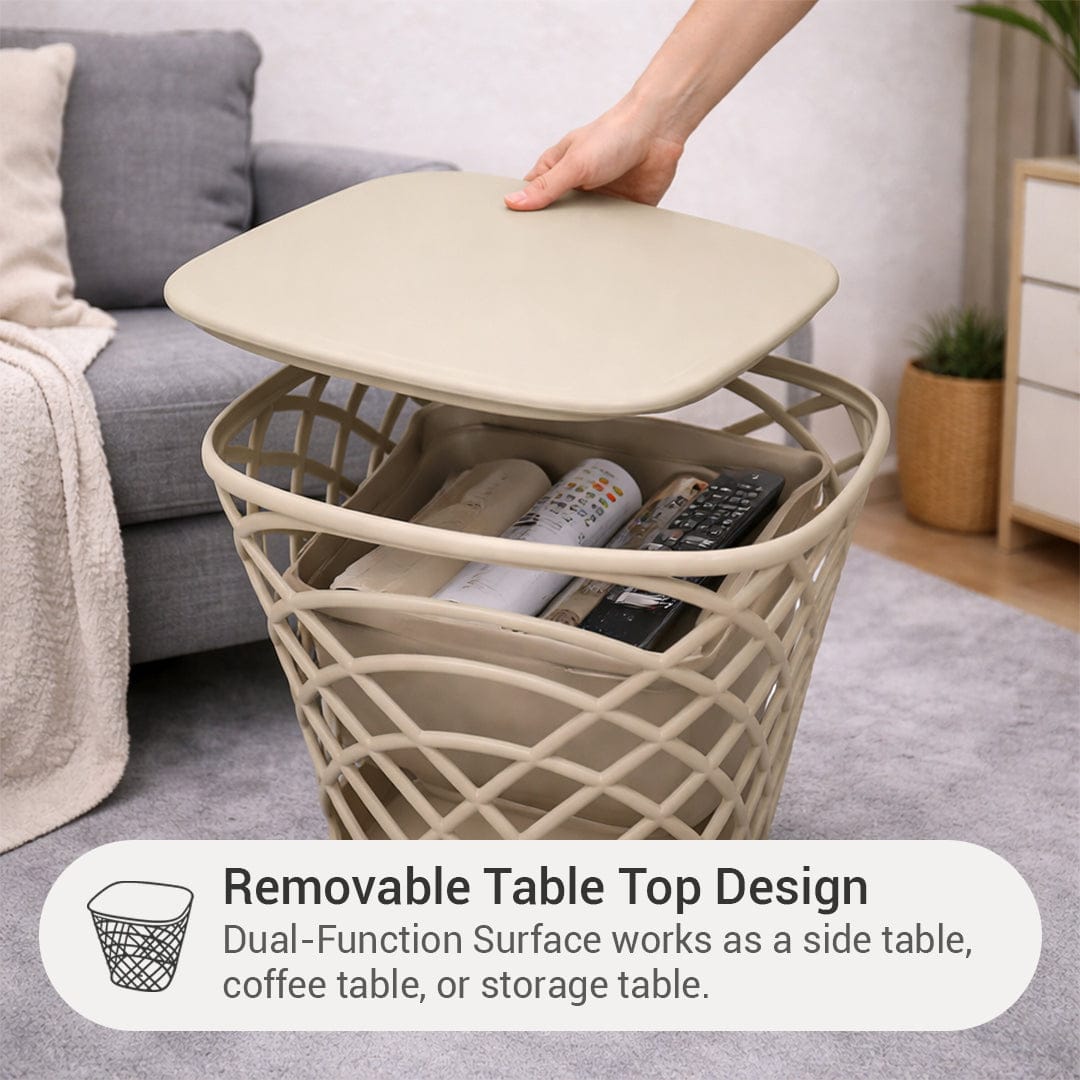 Evie Beige Storage Table