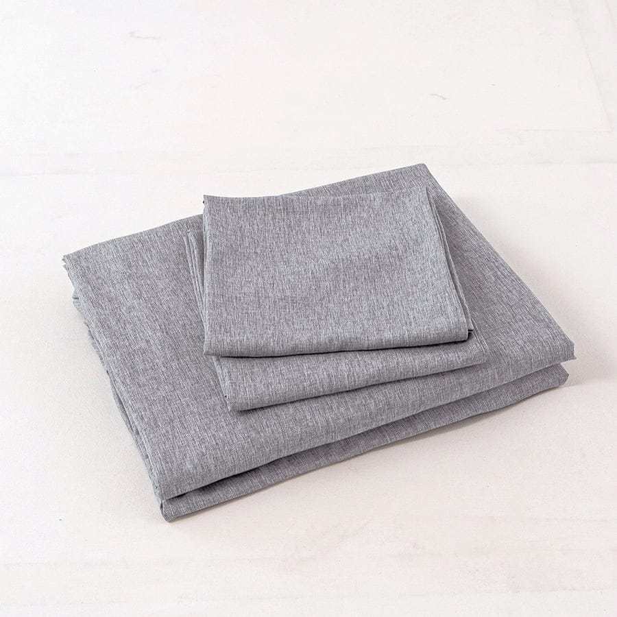 Faux Linen Slate Gray 3pc Sheet Set