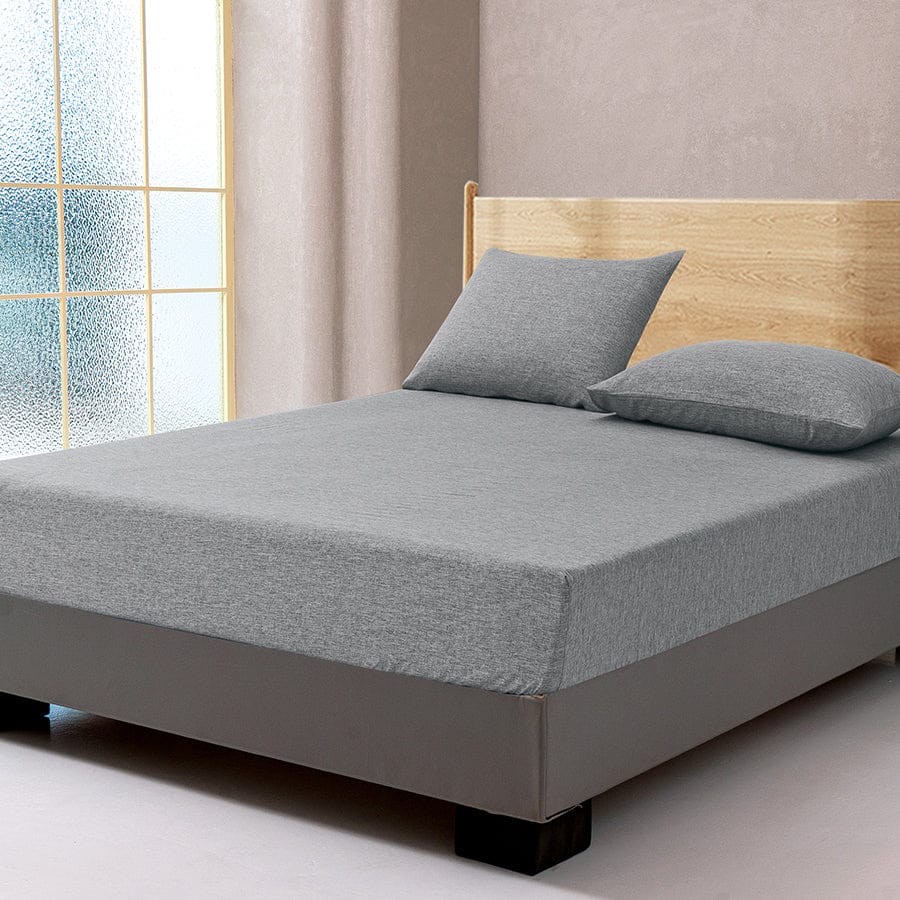 Faux Linen Slate Gray 3pc Sheet Set