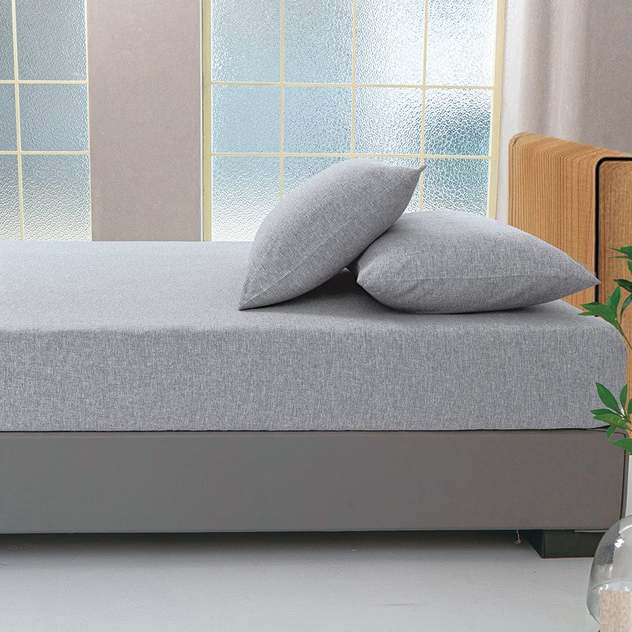 Faux Linen Slate Gray 3pc Sheet Set