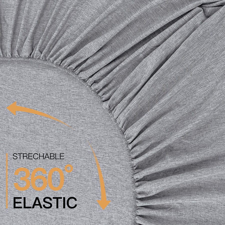 Faux Linen Slate Gray 4pc Sheet Set