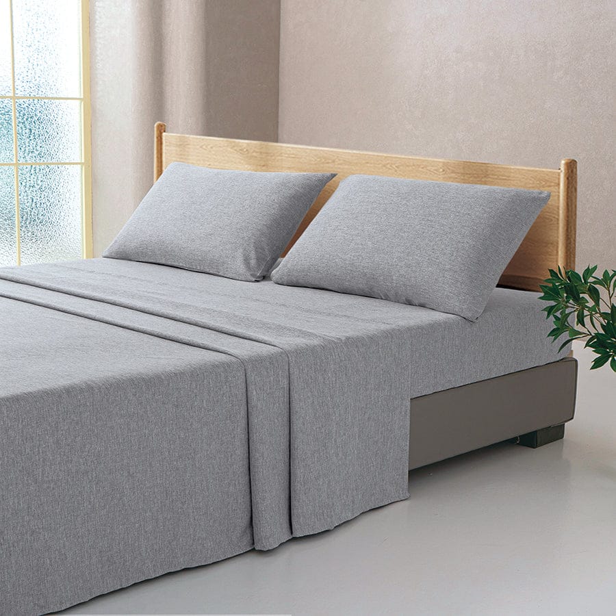 Faux Linen Slate Gray 4pc Sheet Set