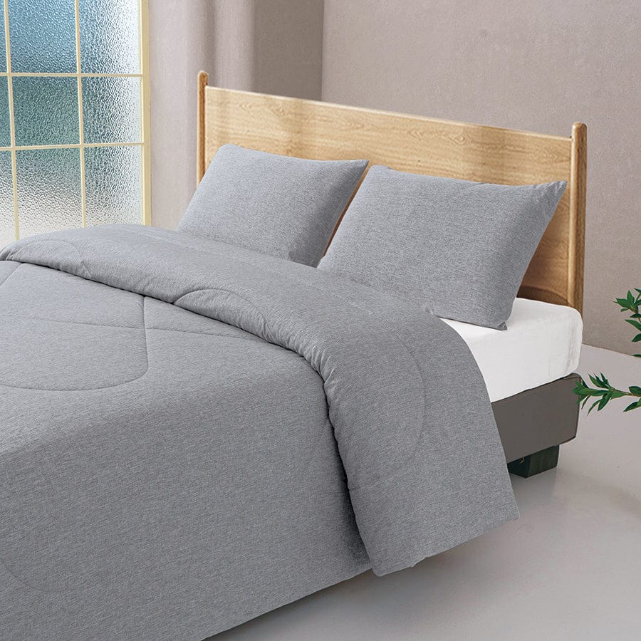 Faux Linen Slate Gray Comforter