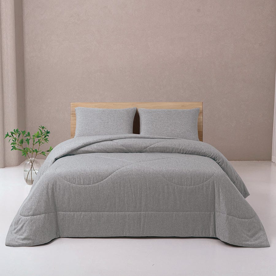 Faux Linen Slate Gray Comforter