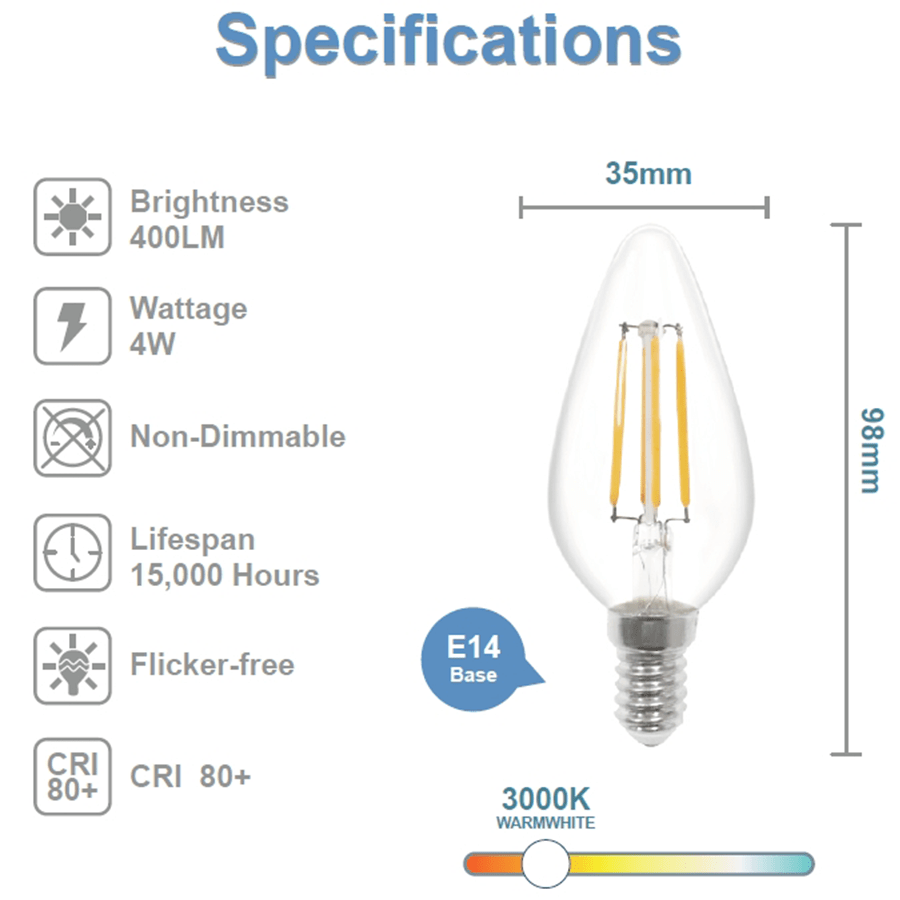 Filament Candlebulb Warmwhite 4W Filament Candlebulb Warmwhite 4W Mandaue Foam