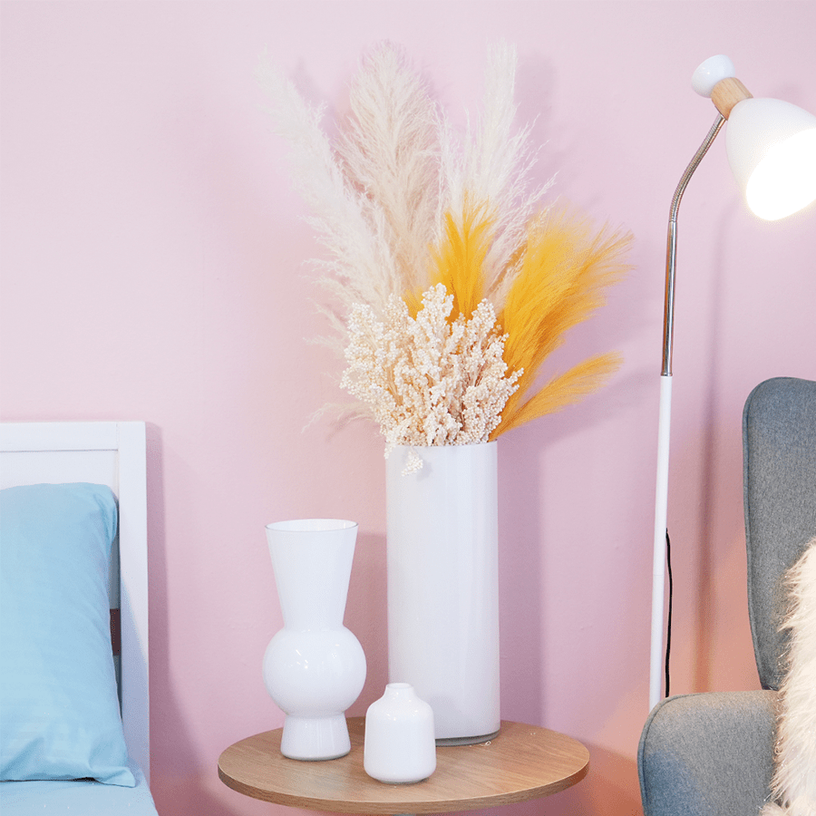 Flordel White Glass Vase 30cm Flordel White Glass Vase 30cm Mandaue Foam