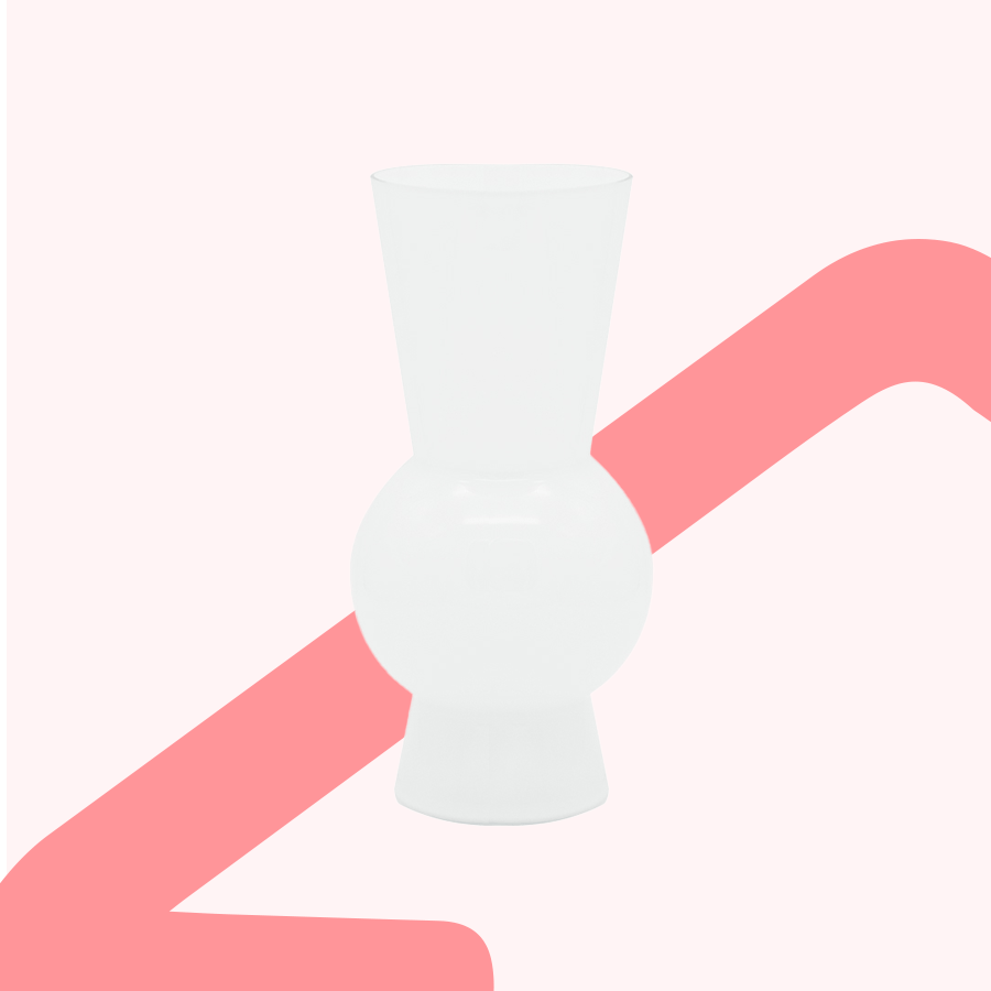 Flordel White Glass Vase 30cm