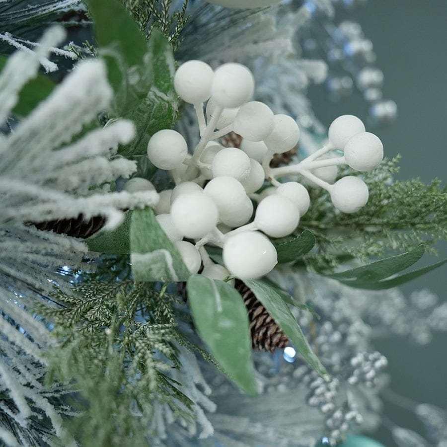 Frosted Berry Pine Leaves Pick