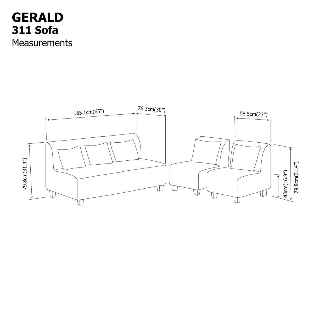 Gerald 311 Seater Sofa