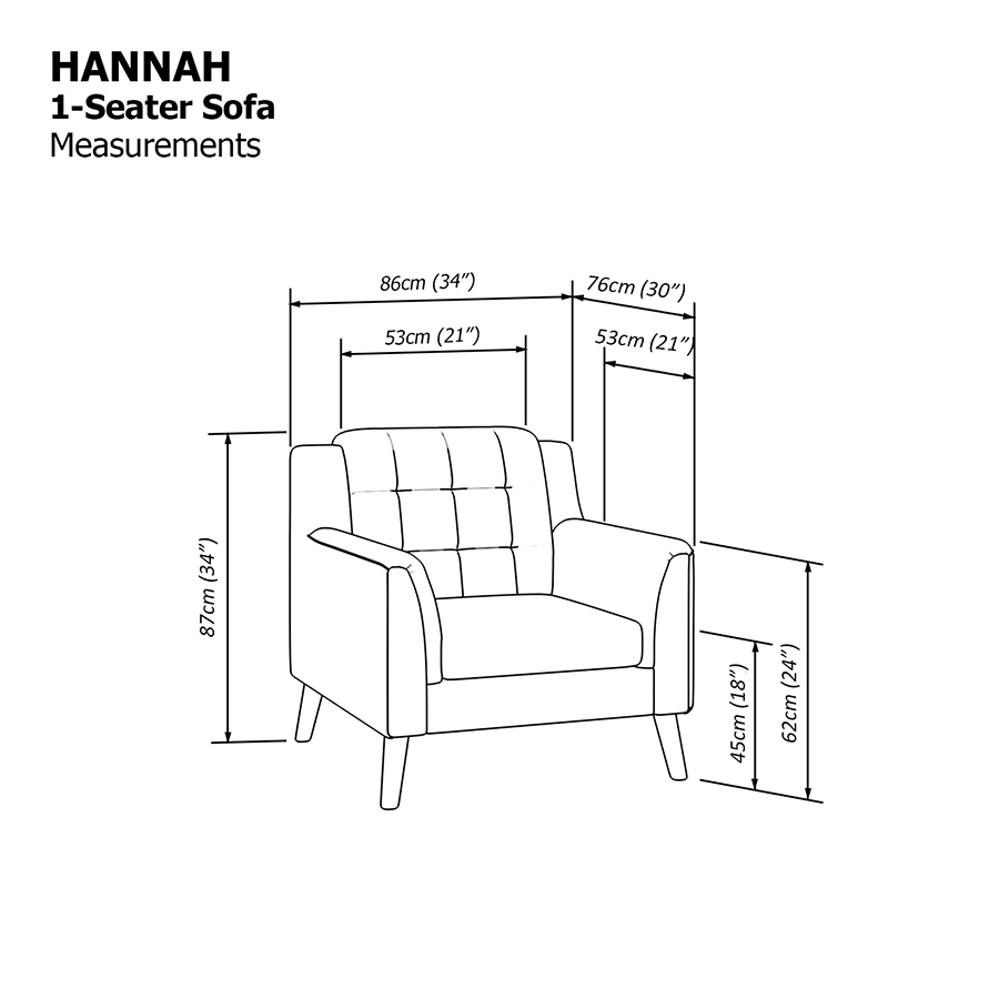 MORE HANNAH OPTIONS Hannah 1 Seater Sofa Hannah 1 Seater Sofa Mandaue Foam