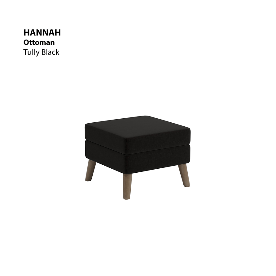 MORE HANNAH OPTIONS Hannah Ottoman Hannah Ottoman Leatherette Tully Black Mandaue Foam