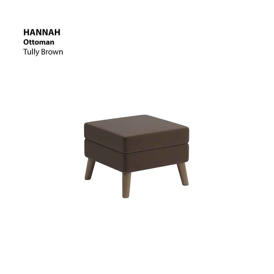 MORE HANNAH OPTIONS Hannah Ottoman Hannah Ottoman Leatherette Tully Brown Mandaue Foam