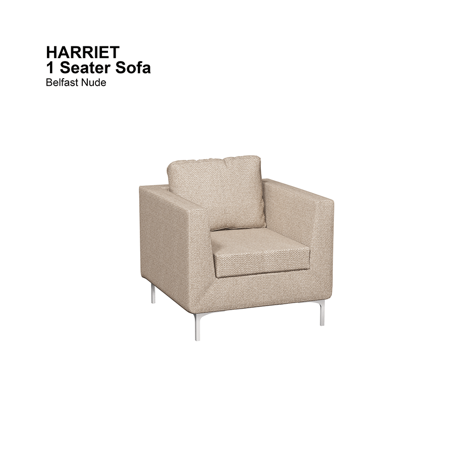 MORE HARRIET OPTIONS Harriet 1 Seater Sofa Harriet 1 Seater Sofa Fabric Belfast Nude Mandaue Foam