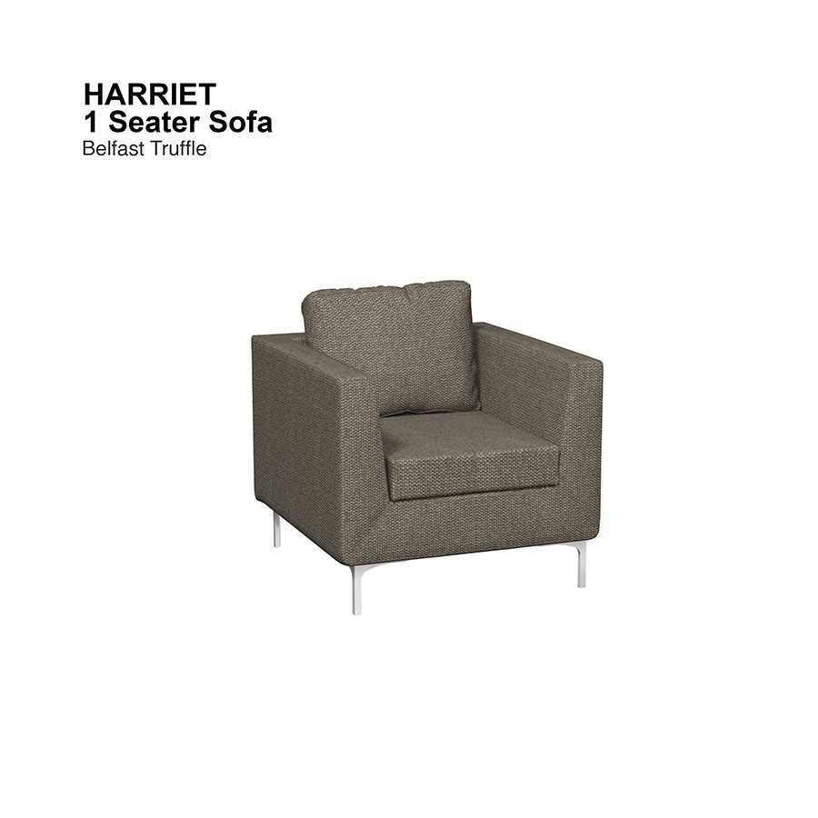 MORE HARRIET OPTIONS Harriet 1 Seater Sofa Harriet 1 Seater Sofa Fabric Belfast Truffle Mandaue Foam