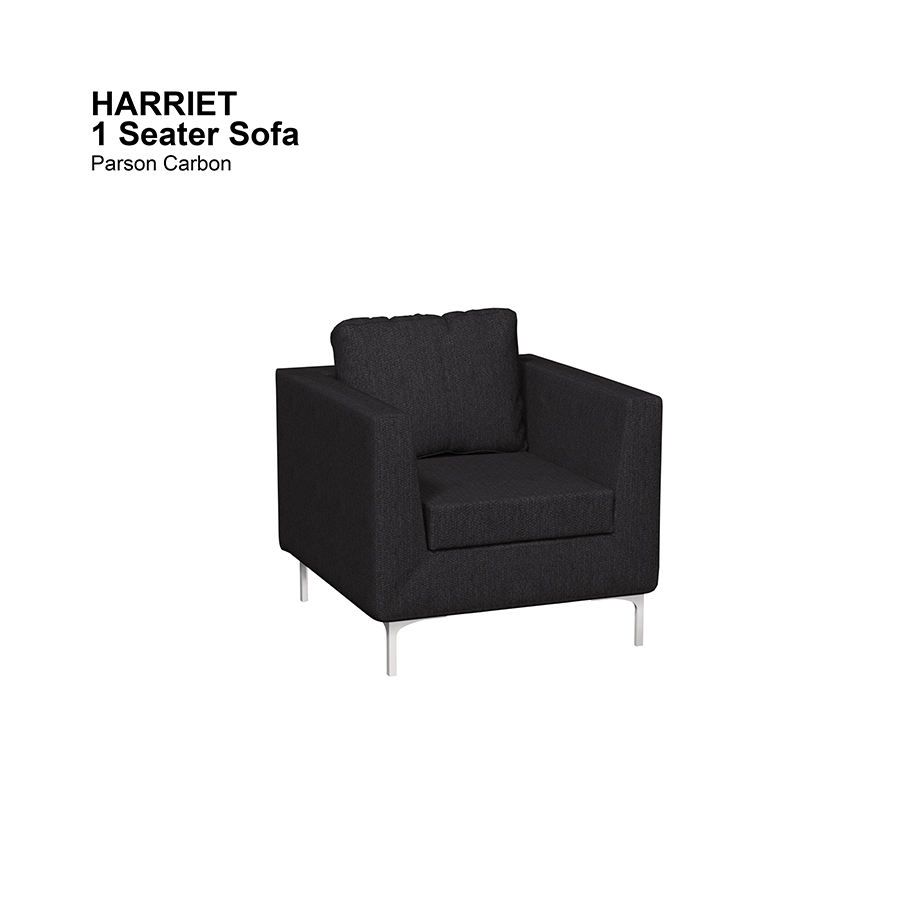 MORE HARRIET OPTIONS Harriet 1 Seater Sofa Harriet 1 Seater Sofa Fabric Parson Carbon Mandaue Foam