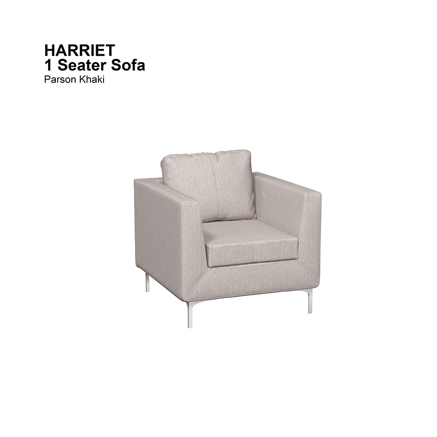 MORE HARRIET OPTIONS Harriet 1 Seater Sofa Harriet 1 Seater Sofa Fabric Parson Khaki Mandaue Foam