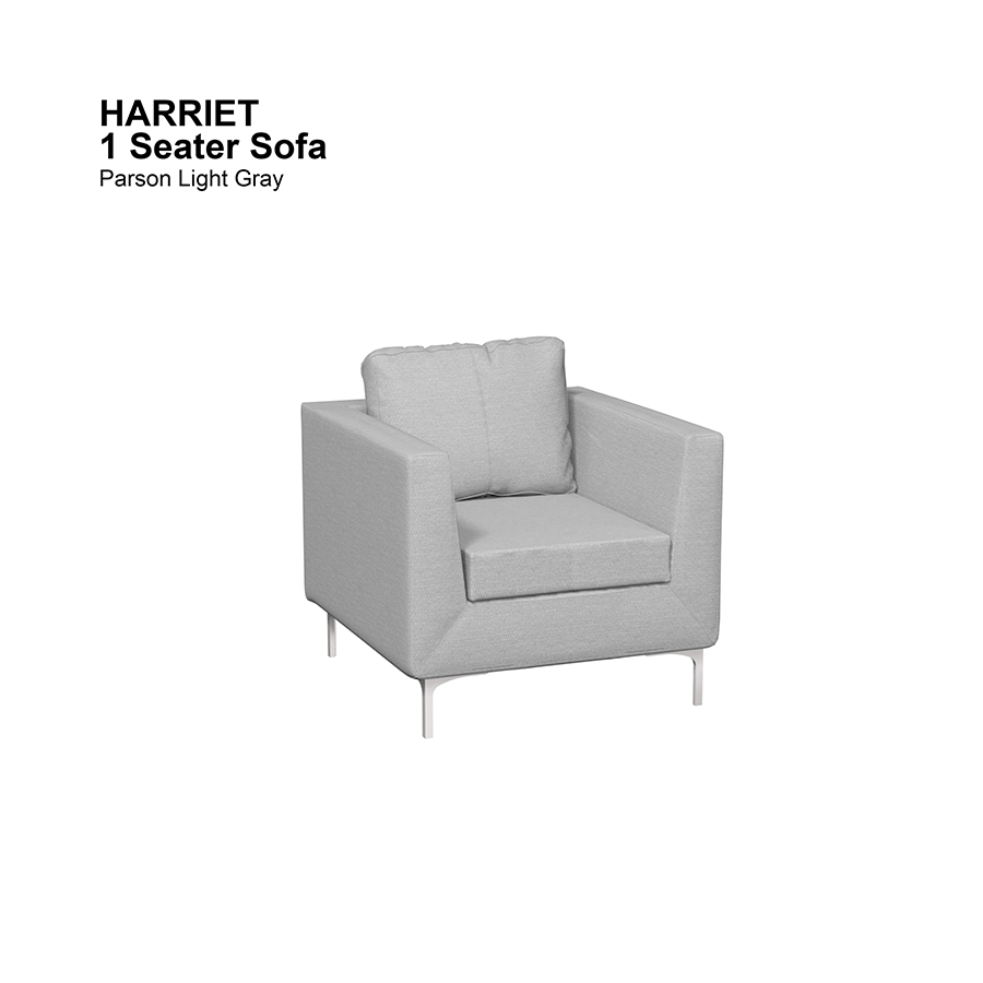 MORE HARRIET OPTIONS Harriet 1 Seater Sofa Harriet 1 Seater Sofa Fabric Parson Light Gray Mandaue Foam