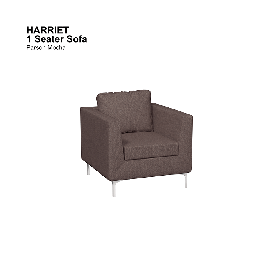 MORE HARRIET OPTIONS Harriet 1 Seater Sofa Harriet 1 Seater Sofa Fabric Parson Mocha Mandaue Foam