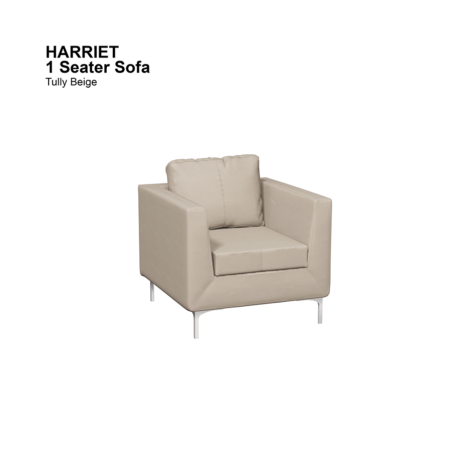 MORE HARRIET OPTIONS Harriet 1 Seater Sofa Harriet 1 Seater Sofa Leatherette Tully Beige Mandaue Foam
