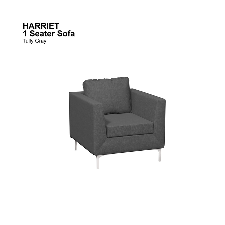 MORE HARRIET OPTIONS Harriet 1 Seater Sofa Harriet 1 Seater Sofa Leatherette Tully Gray Mandaue Foam