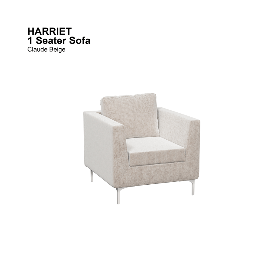 MORE HARRIET OPTIONS Harriet 1 Seater Sofa Harriet 1 Seater Sofa Lux Claude Beige Mandaue Foam