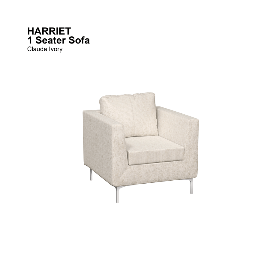 MORE HARRIET OPTIONS Harriet 1 Seater Sofa Harriet 1 Seater Sofa Lux Claude Ivory Mandaue Foam