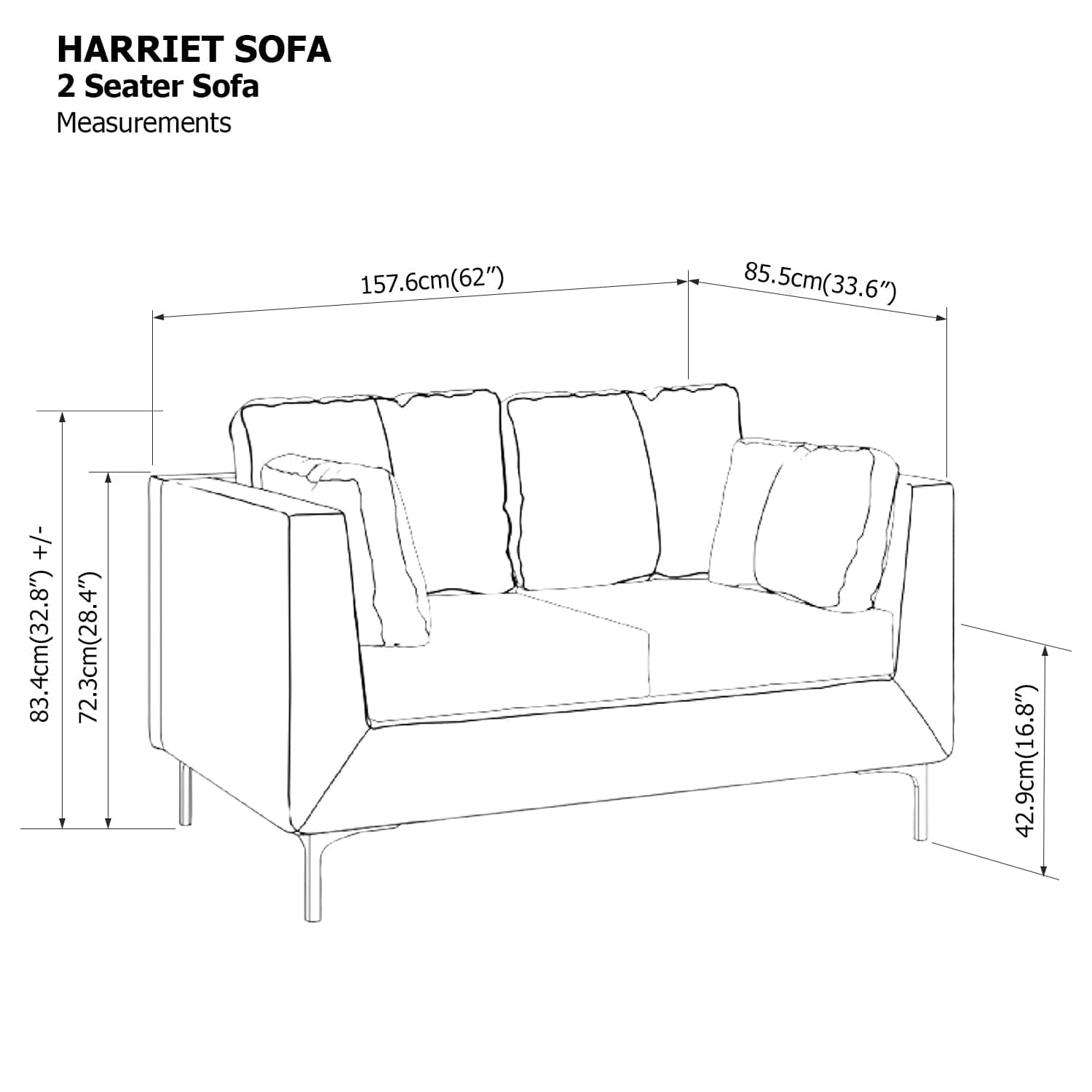 Harriet 2 Seater Sofa
