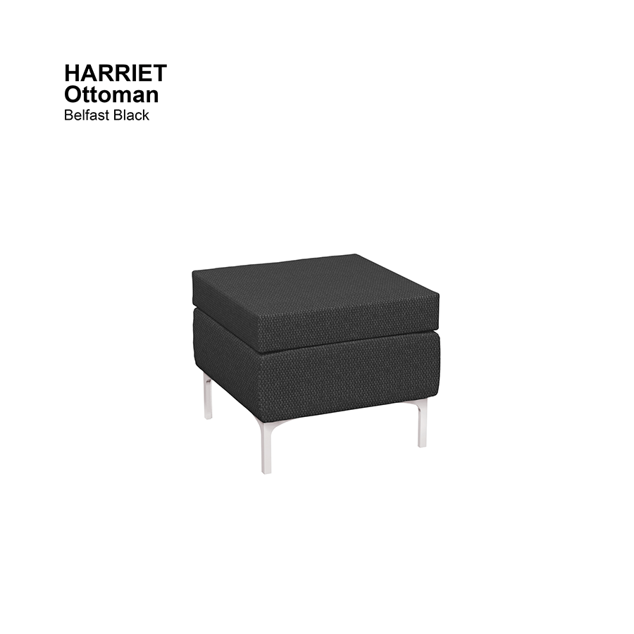 MORE HARRIET OPTIONS Harriet Ottoman Harriet Ottoman Fabric Belfast Black Mandaue Foam