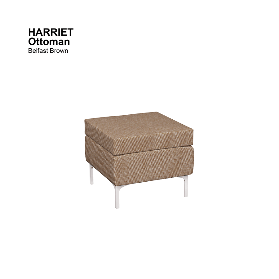 MORE HARRIET OPTIONS Harriet Ottoman Harriet Ottoman Fabric Belfast Brown Mandaue Foam