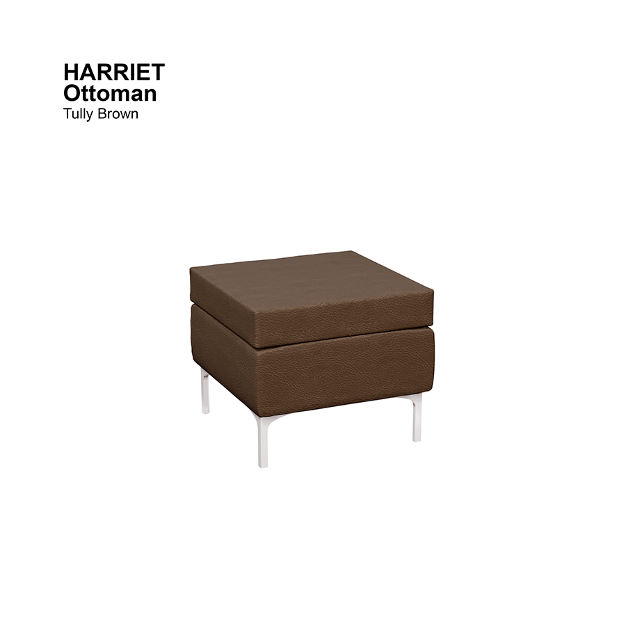 MORE HARRIET OPTIONS Harriet Ottoman Harriet Ottoman Leatherette Tully Brown Mandaue Foam
