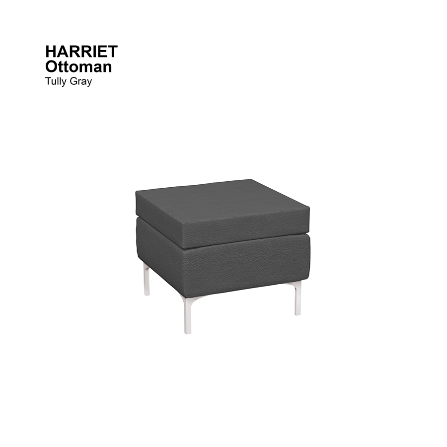 MORE HARRIET OPTIONS Harriet Ottoman Harriet Ottoman Leatherette Tully Gray Mandaue Foam