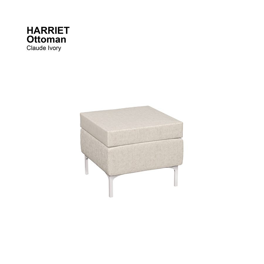 MORE HARRIET OPTIONS Harriet Ottoman Harriet Ottoman Lux Claude Ivory Mandaue Foam