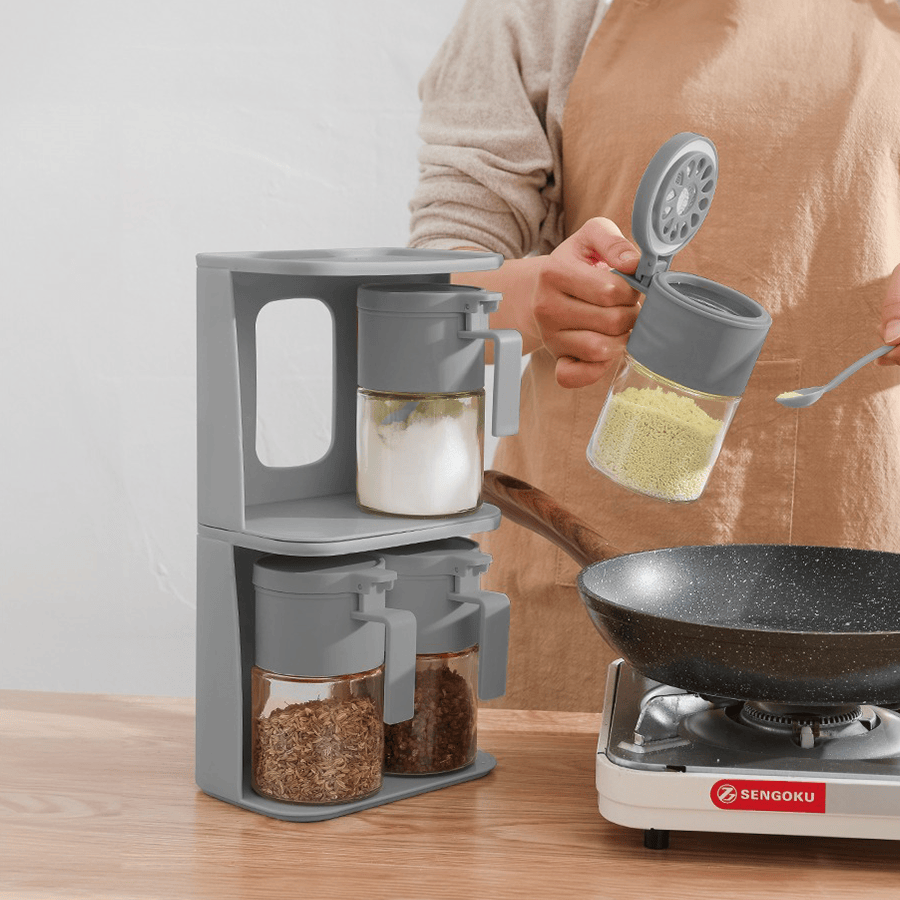 Hugo Spice Jar with Holder - 2pc Set