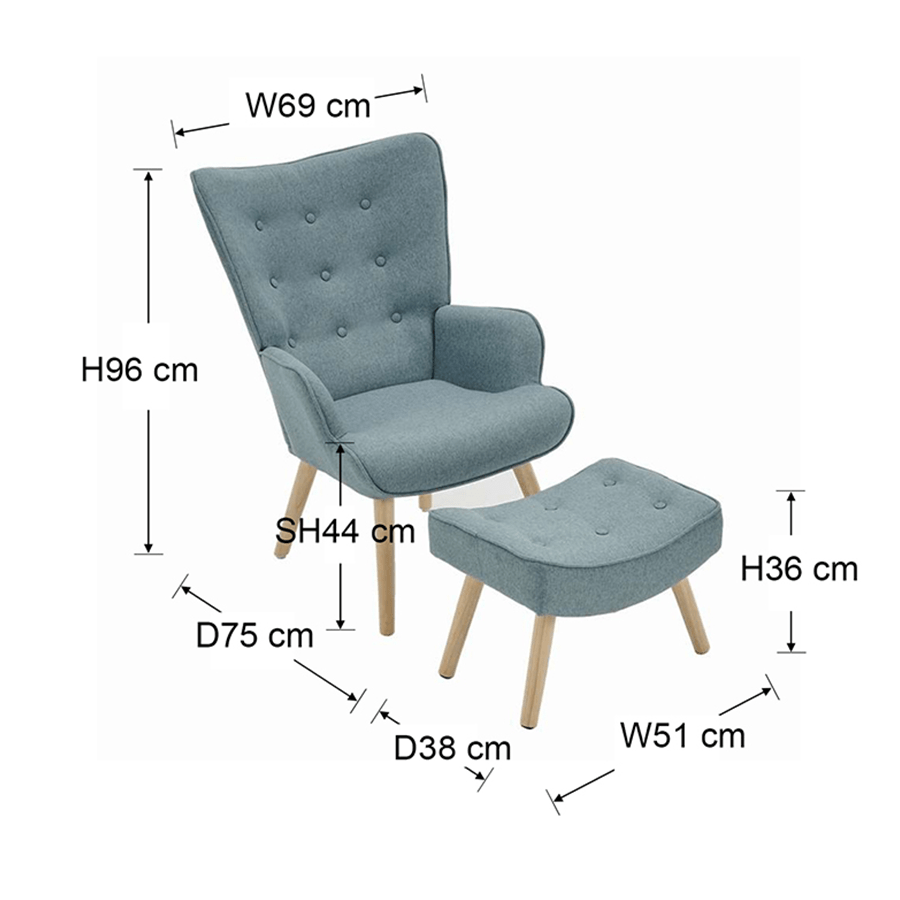 Ivan Armchair with Foot Stool Ivan Armchair with Foot Stool Mandaue Foam