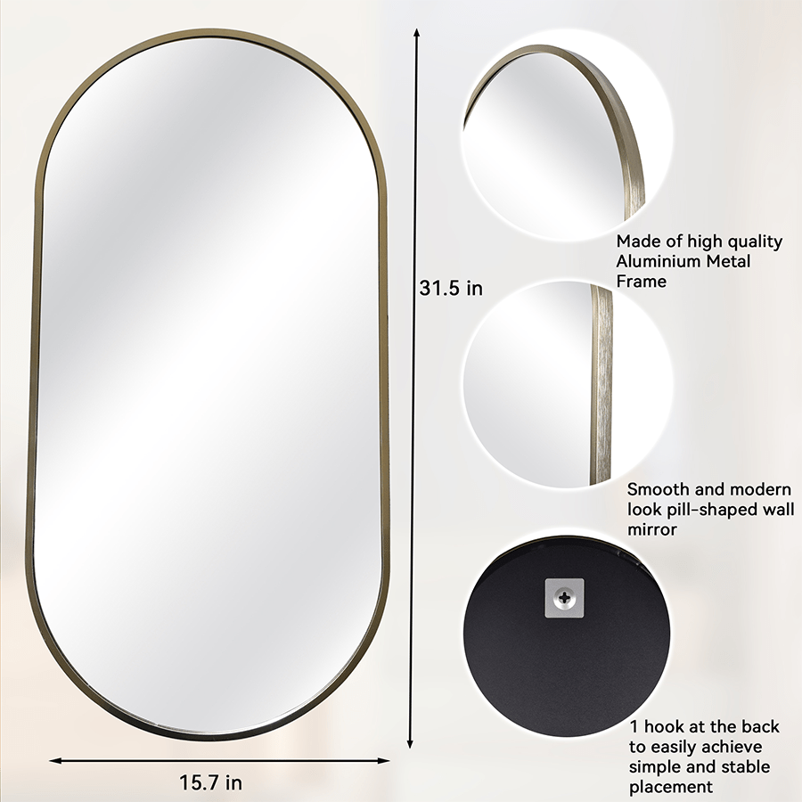Janke Gold Pill Wall Mirror Janke Gold Pill Wall Mirror Mandaue Foam