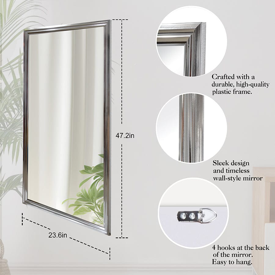 Jaye Bright Silver Framed Mirror 60x120 cm