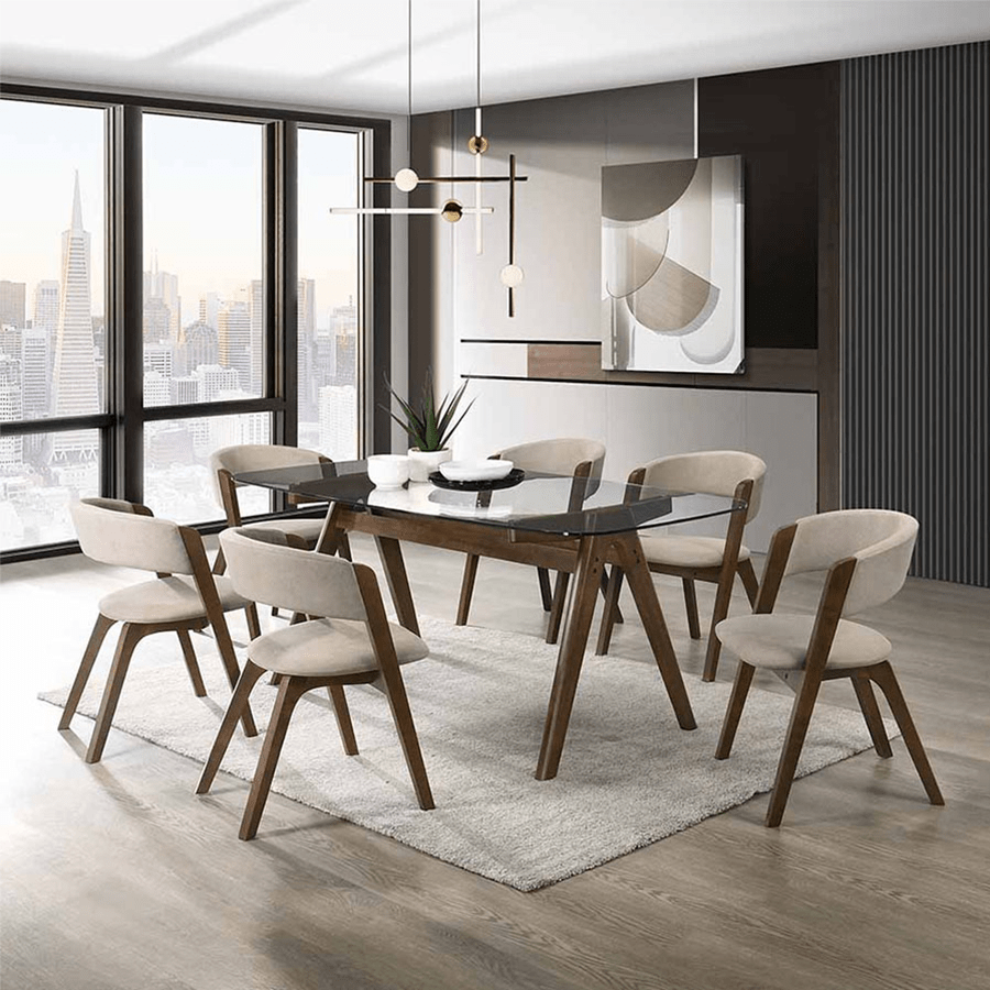 Jensen Glass Top 6 Seater Dining Set Jensen Glass Top 6 Seater Dining Set Mandaue Foam