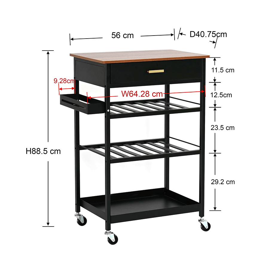 Jerrico Kitchen Island on Wheels